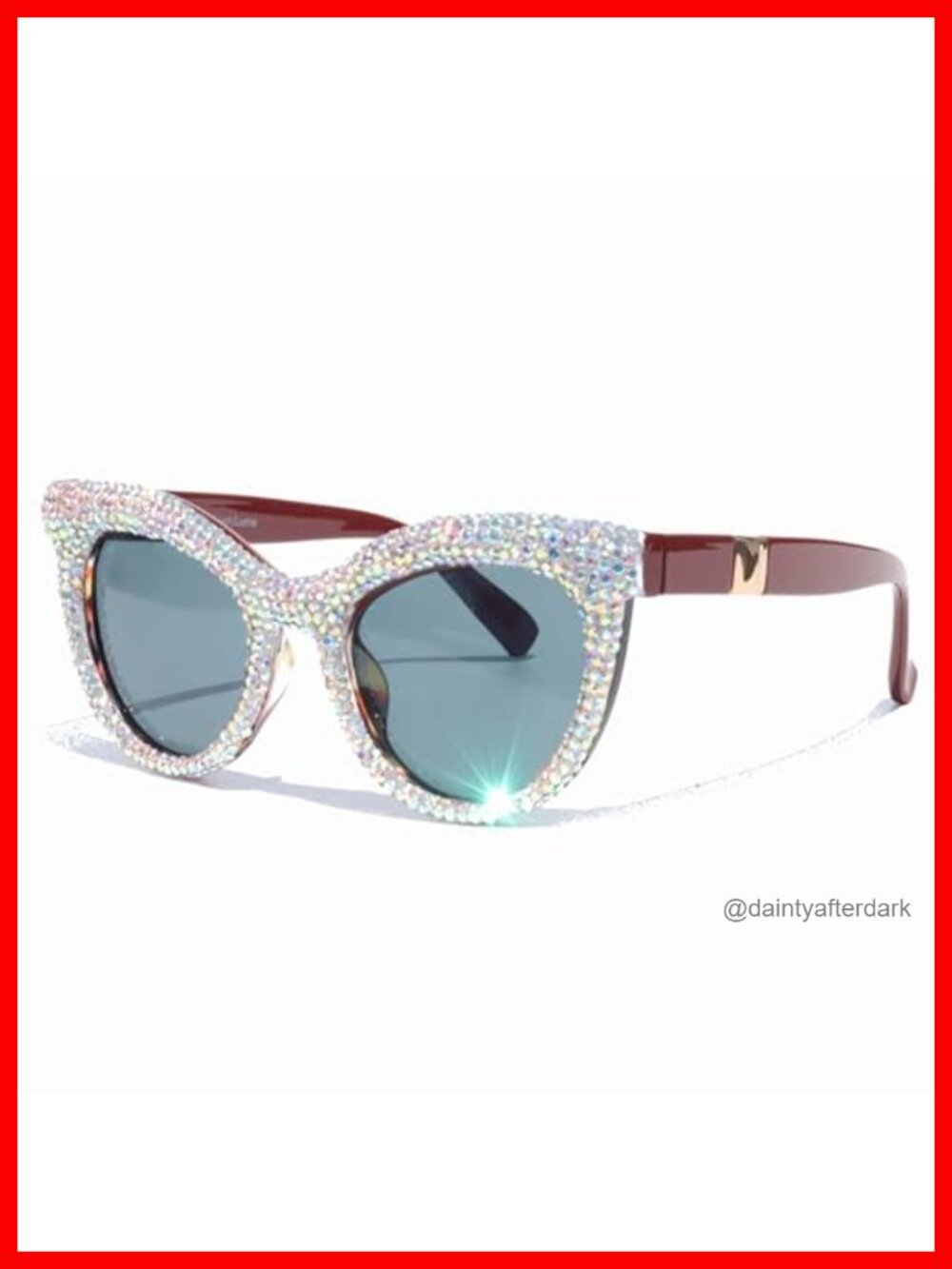 Cat Eye Rhinestone Sunglasses Retro Diamond Bling UV400 Protection